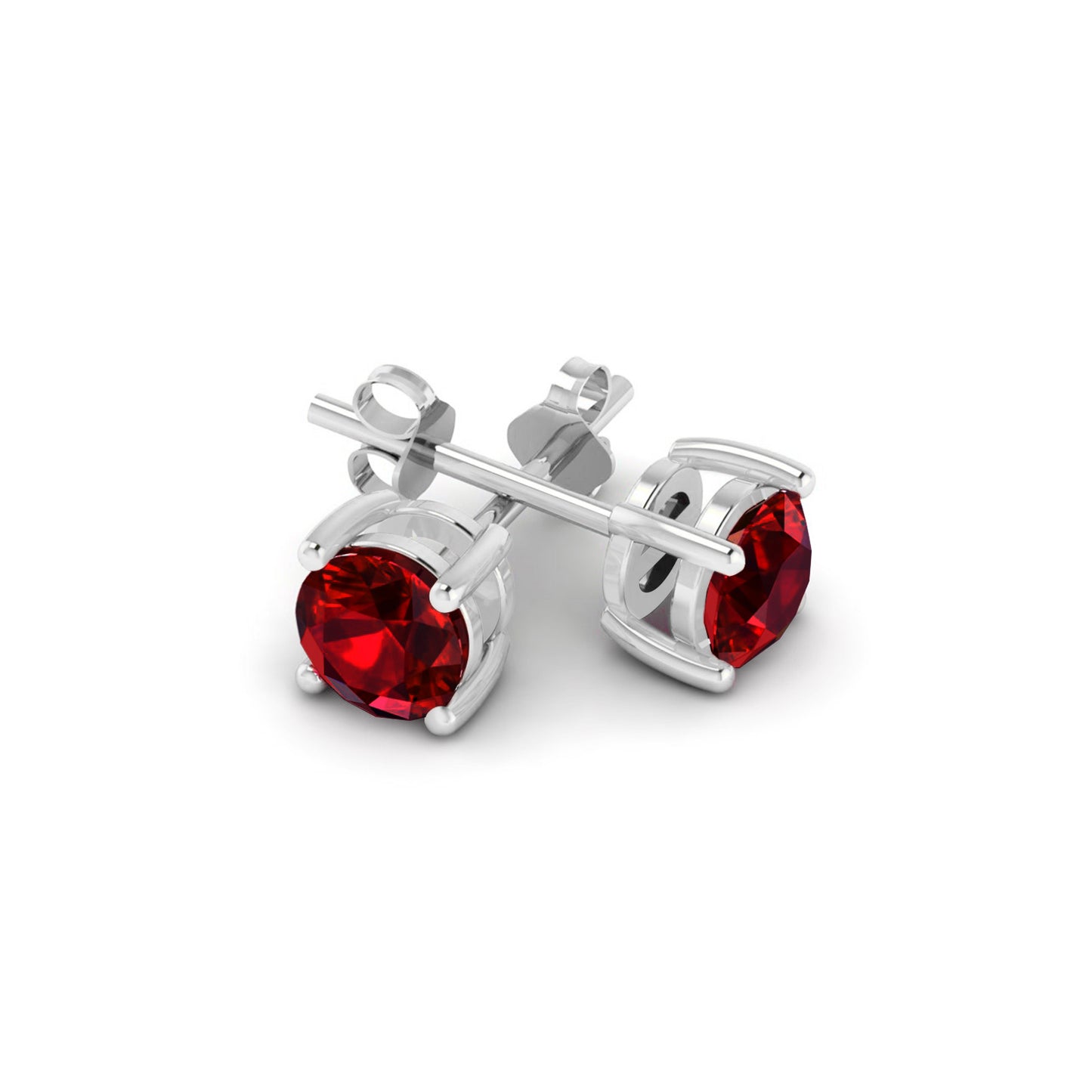 925 Sterling Silver Birthstone Stud Earrings | Diamond Accent Gemstone Earrings | 15 Birthstone Options | Gift for Women