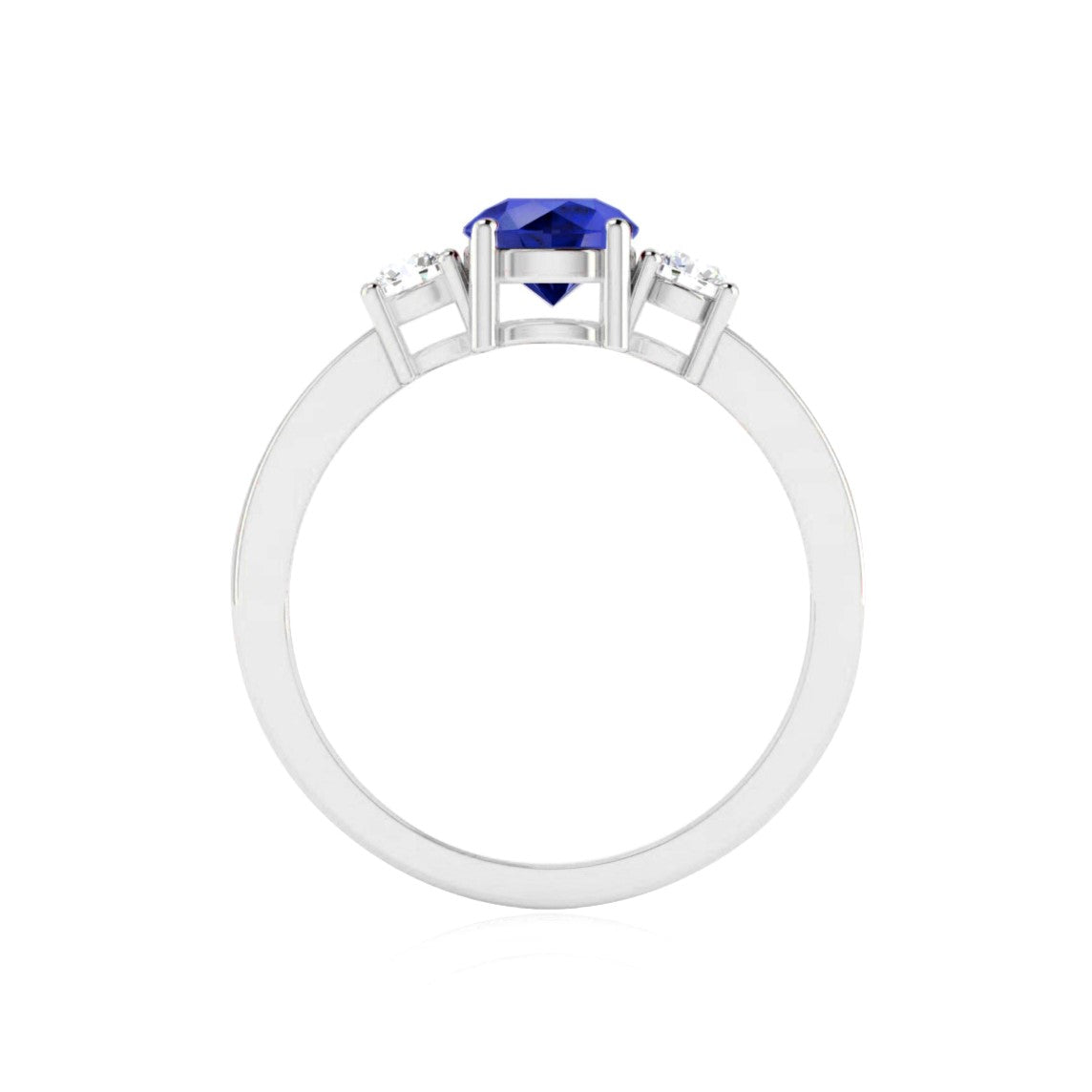 Sterling Silver Birthstone Ring | Genuine Gemstone & Diamond Studded Ring | Personalized Promise Ring | Gift for Her