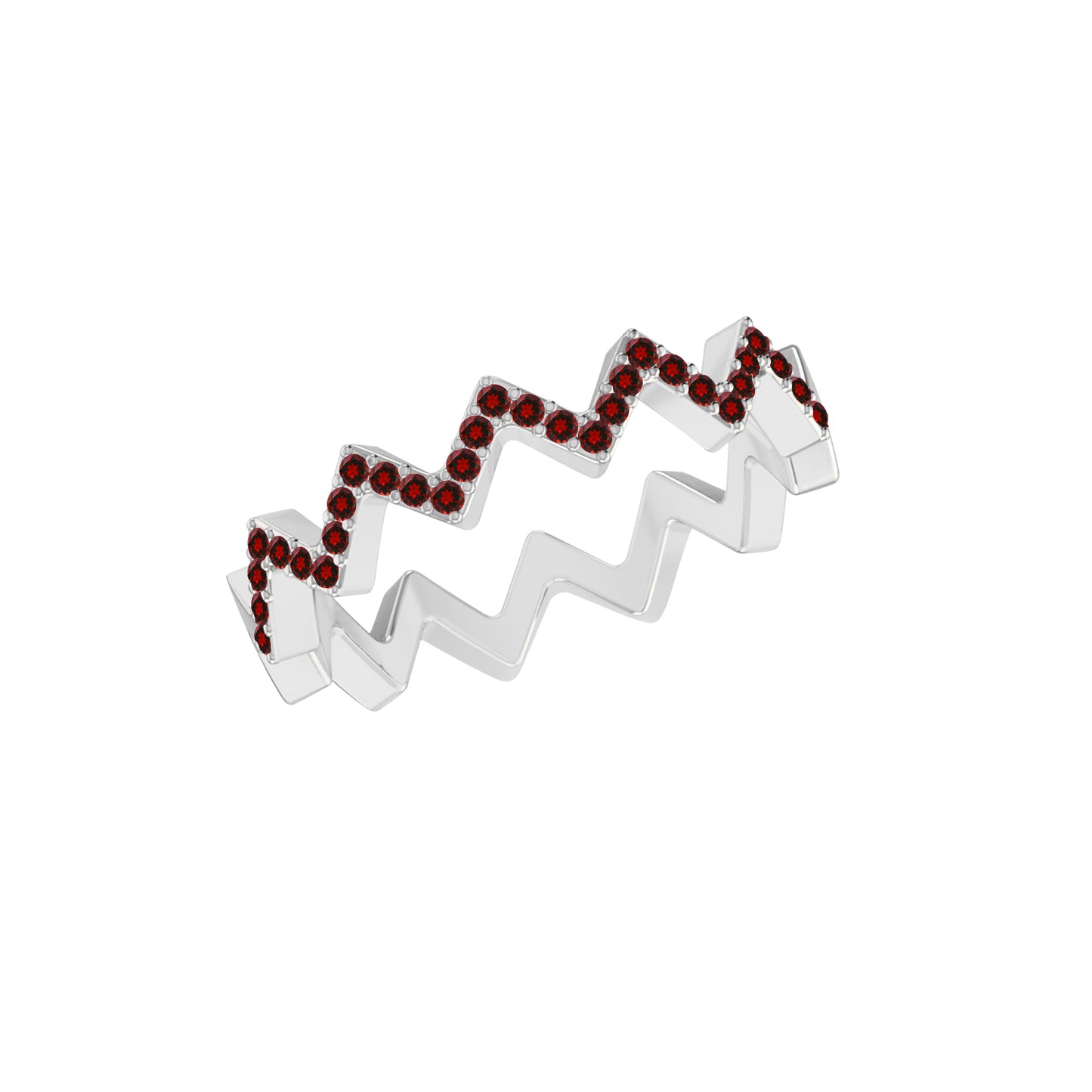 Chevron Stackable Band | Sterling Silver Birthstone Ring | Genuine Gemstone Studded Ring | Personalized Promise Ring | Gift for Her