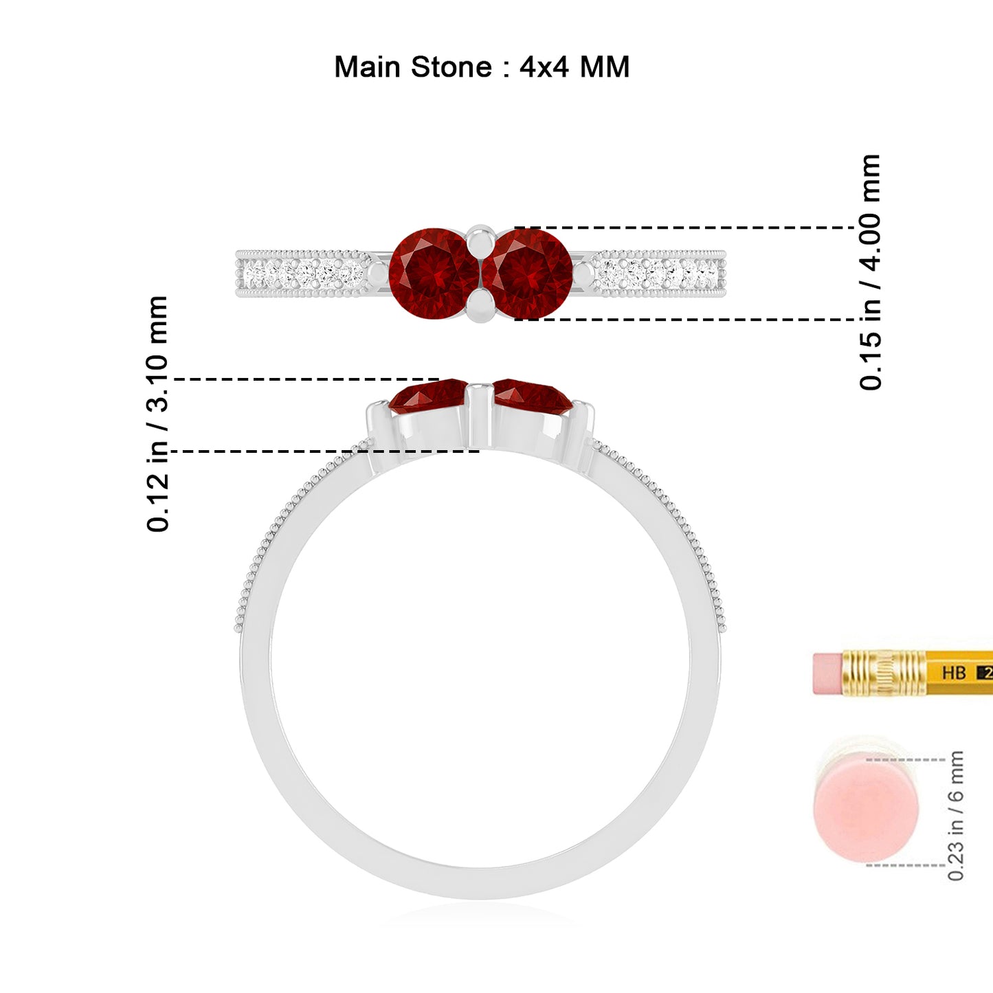 Toi et Moi Ring | Sterling Silver Birthstone Ring | Genuine Gemstone & Diamond Studded Ring | Personalized Promise Ring | Gift for Her
