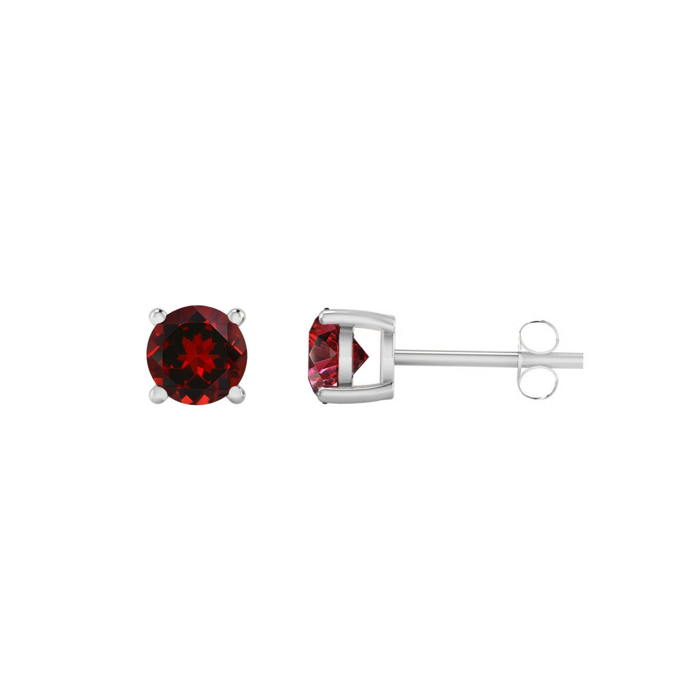 925 Sterling Silver Birthstone Stud Earrings | Diamond Accent Gemstone Earrings | 15 Birthstone Options | Gift for Women