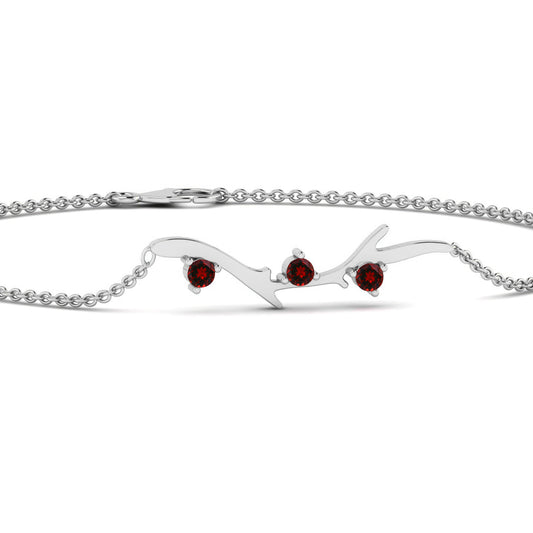 Heartbeat Bracelet | Sterling Silver Birthstone Bracelet | Adjustable Chain | 15 Gemstone Choices | Personalized Gemstone Bracelet