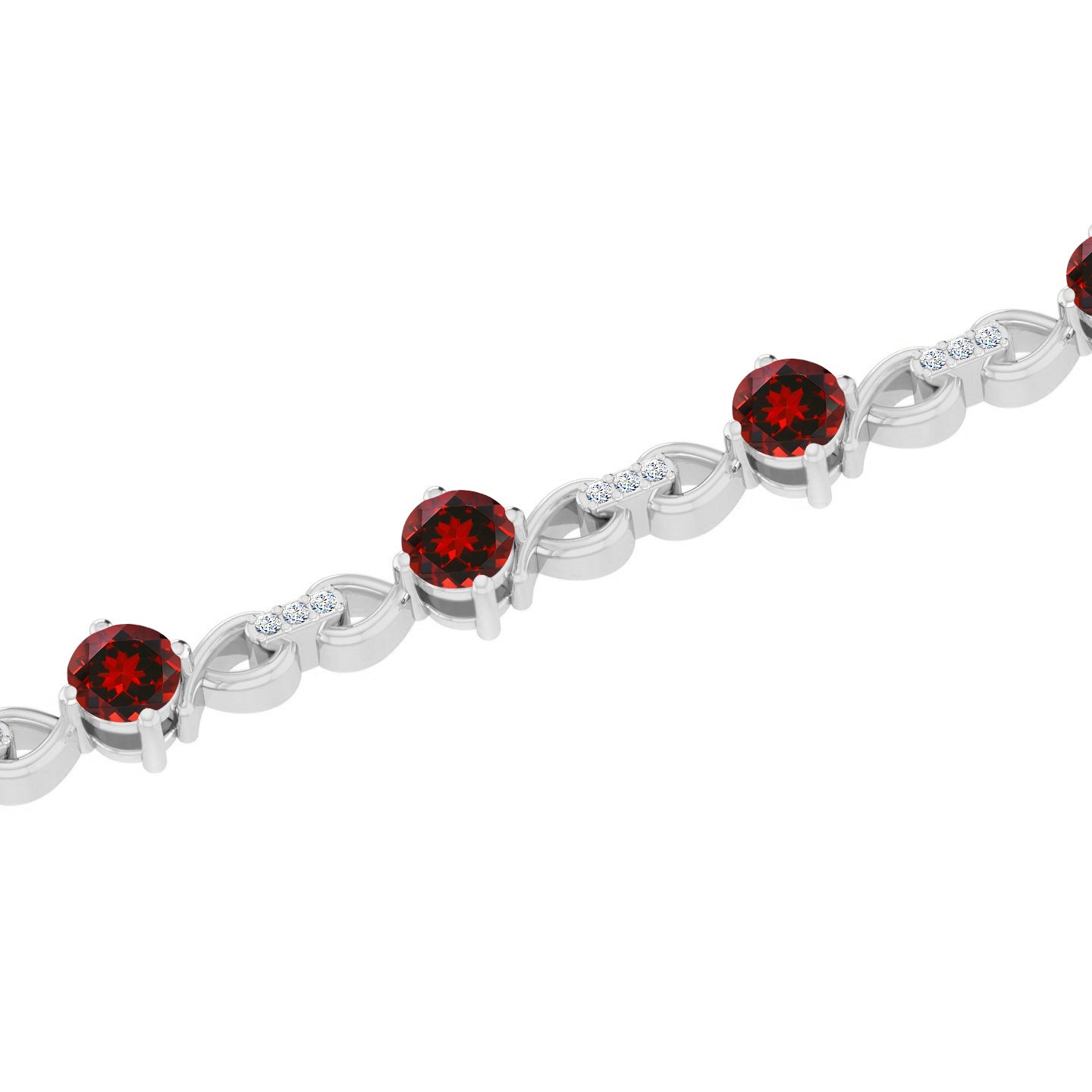 Infinity Tennis Bracelet | Sterling Silver Birthstone Bracelet | Adjustable Chain | 15 Gemstone Choices | Personalized Gemstone Bracelet