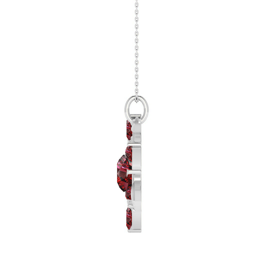 Floral Vine Style Gemstone Pendant | Sterling Silver Birthstone Necklace | Adjustable Chain | 15 Gemstone Choices | Personalized Gemstone Pendant