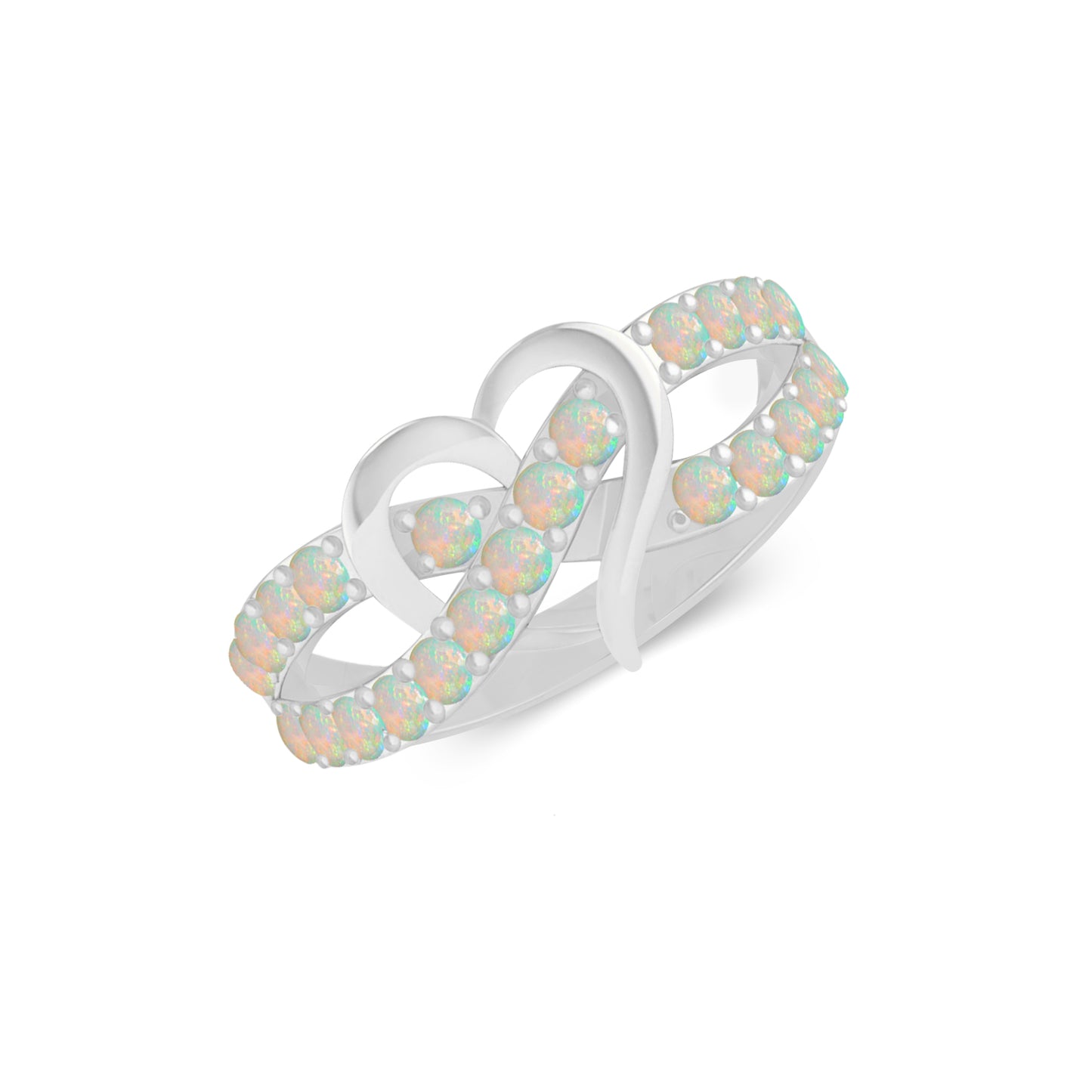 Heart Infinity Ring | Sterling Silver Birthstone Ring | Genuine Gemstone & Diamond Studded Ring | Personalized Promise Ring | Gift for Her