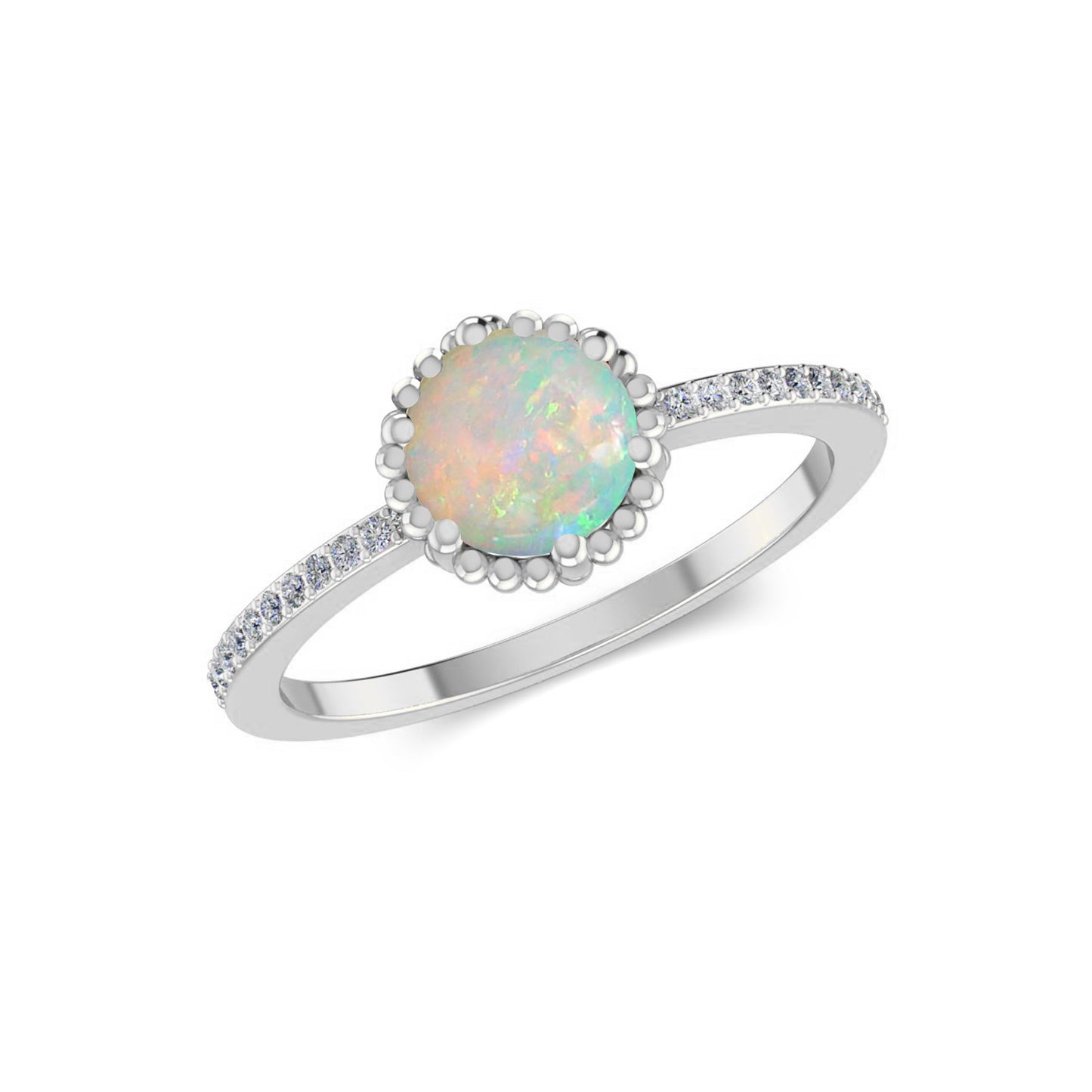 Bezel Halo Solitaire Ring | Sterling Silver Birthstone Ring | Genuine Gemstone & Diamond Studded Ring | Personalized Promise Ring | Gift for Her