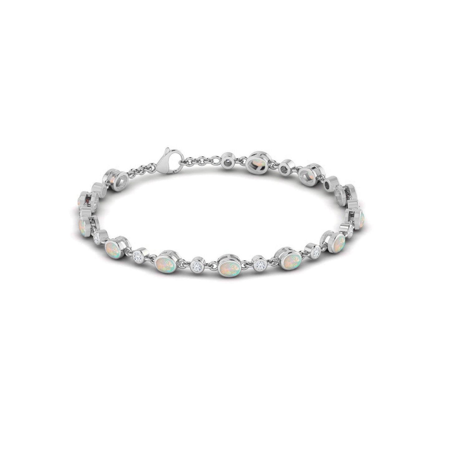 Bezel Set Tennis Bracelet | Sterling Silver Birthstone Bracelet | Adjustable Chain | 15 Gemstone Choices | Personalized Gemstone Bracelet