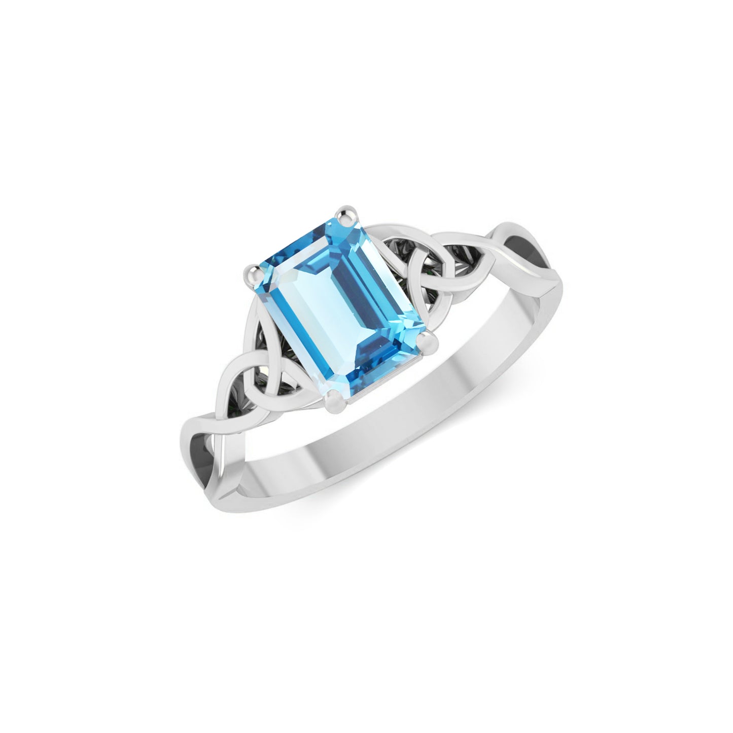 Celtic Knot Solitaire Ring | Sterling Silver Birthstone Ring | Genuine Gemstone Studded Ring | Personalized Promise Ring | Gift for Her
