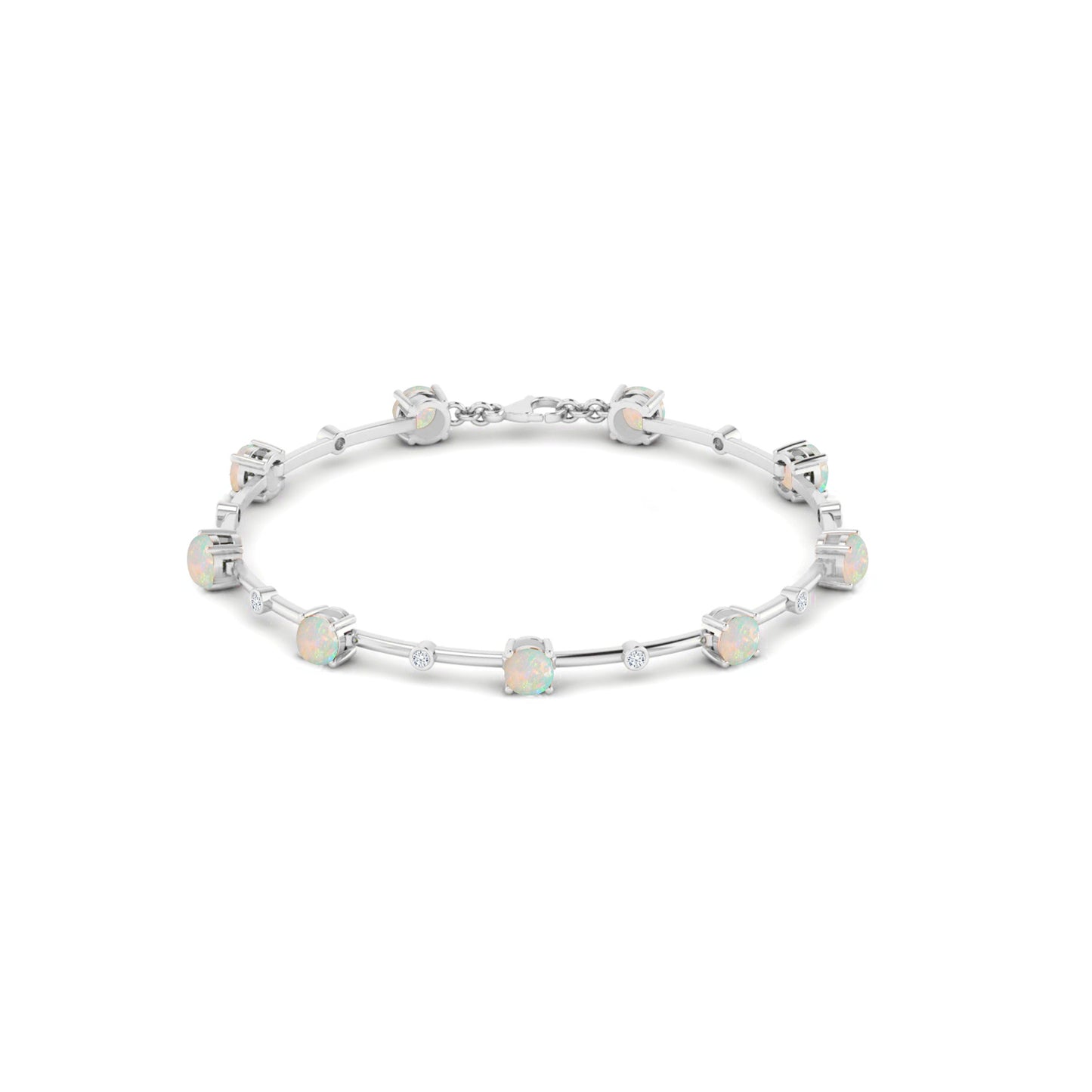 Bar Link Tennis Bracelet | Sterling Silver Birthstone Bracelet | Adjustable Chain | 15 Gemstone Choices | Personalized Gemstone Bracelet