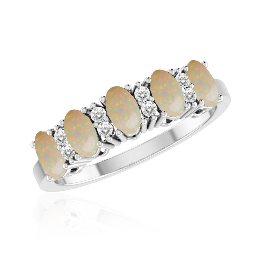 Sterling Silver Birthstone Ring | Genuine Gemstone & Diamond Studded Ring | Personalized Promise Ring | Gift for Her