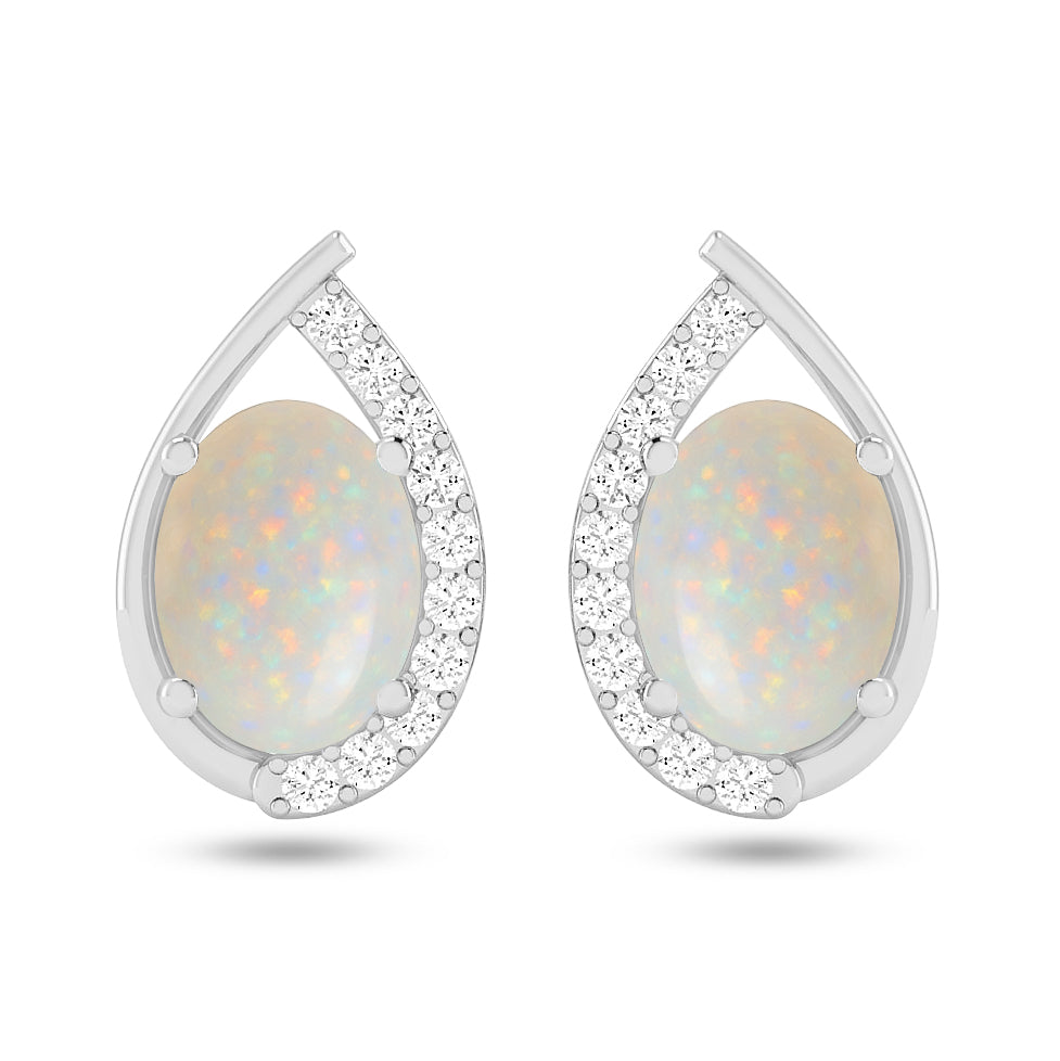 Pear Halo Stud Earrings | 925 Sterling Silver Birthstone Stud Earrings | Diamond Accent Gemstone Earrings | 15 Birthstone Options | Gift for Women (Copy)