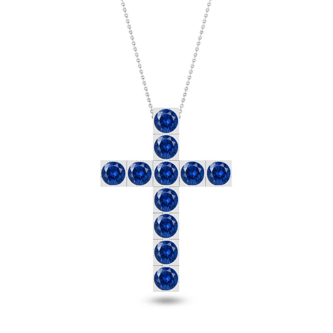 Cross Pendant Necklace | Sterling Silver Birthstone Necklace | Adjustable Chain | 15 Gemstone Choices | Personalized Gemstone Pendant