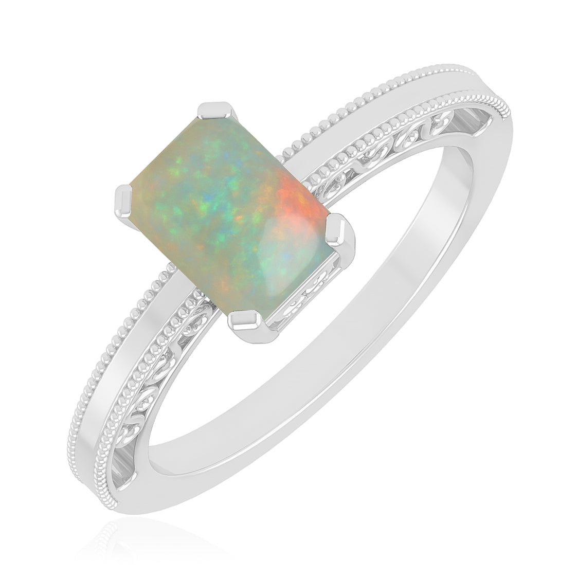 Vintage Milgrain Split Shank | Sterling Silver Birthstone Ring | Genuine Gemstone & Diamond Studded Ring | Personalized Promise Ring | Gift for Her