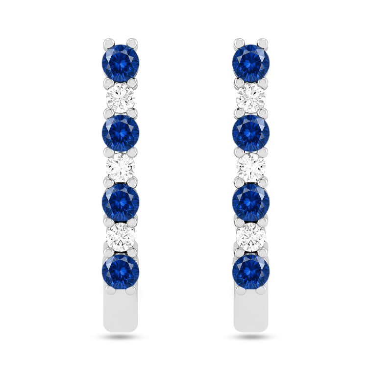 Bar Stud Earrings | 925 Sterling Silver Birthstone Stud Earrings | Diamond Accent Gemstone Earrings | 15 Birthstone Options | Gift for Women