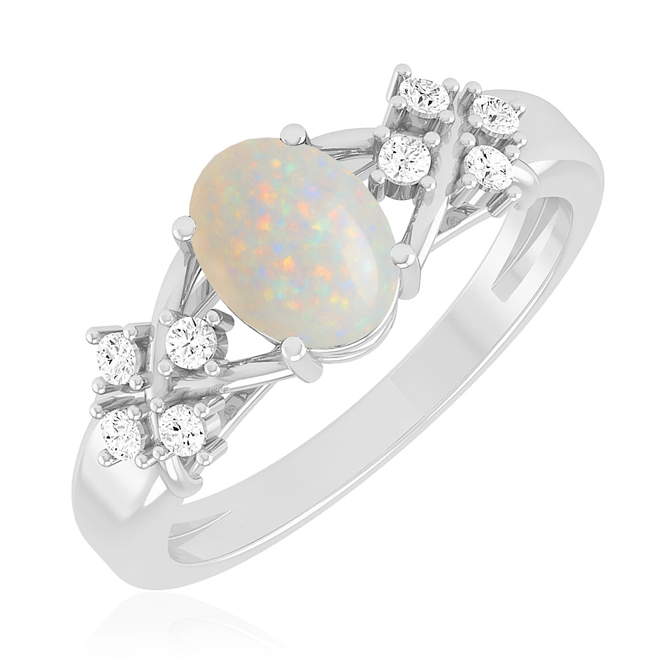 Floral Cluster Solitaire Ring | Sterling Silver Birthstone Ring | Genuine Gemstone & Diamond Studded Ring | Personalized Promise Ring | Gift for Her