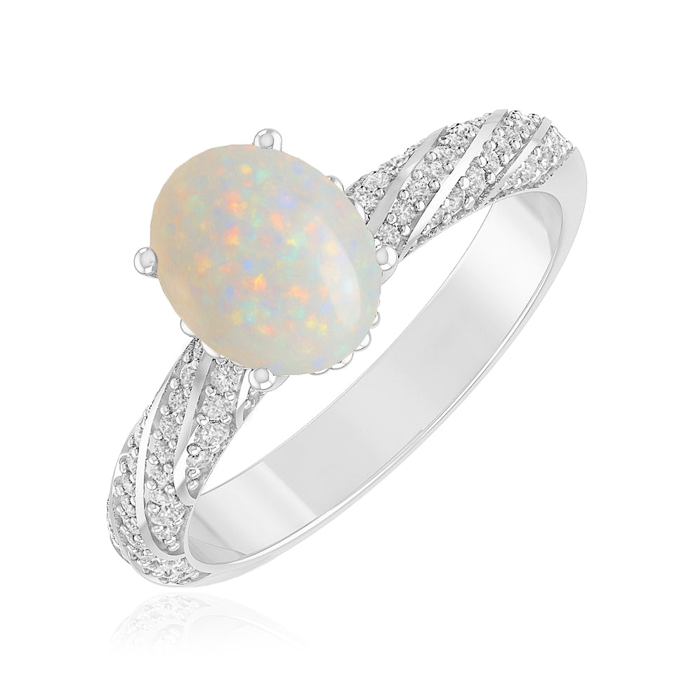 Halo Solitaire Ring | Sterling Silver Birthstone Ring | Genuine Gemstone & Diamond Studded Ring | Personalized Promise Ring | Gift for Her