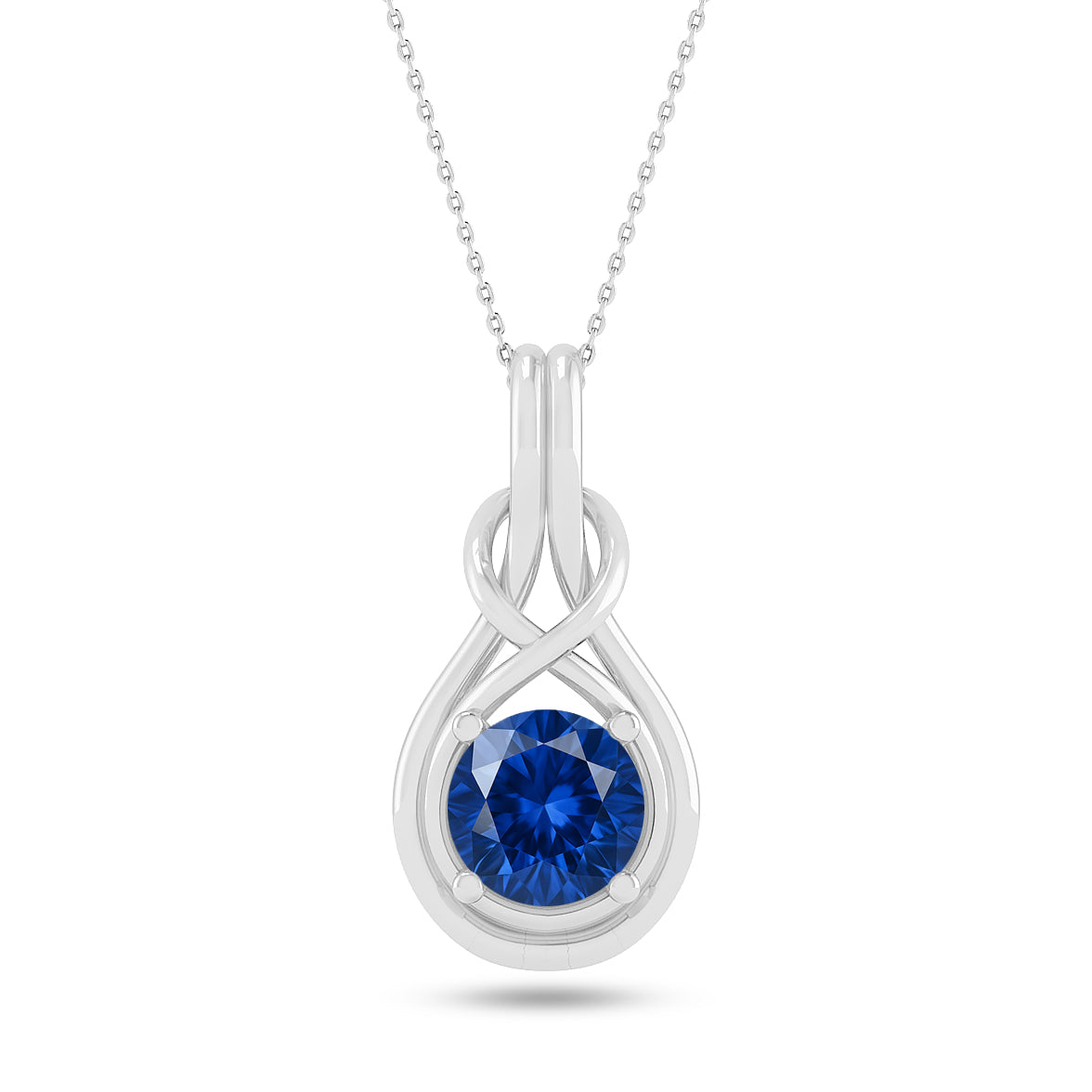 Infinity Teardrop Solitaire Pendant | Sterling Silver Birthstone Necklace | Adjustable Chain | 15 Gemstone Choices | Personalized Gemstone Pendant