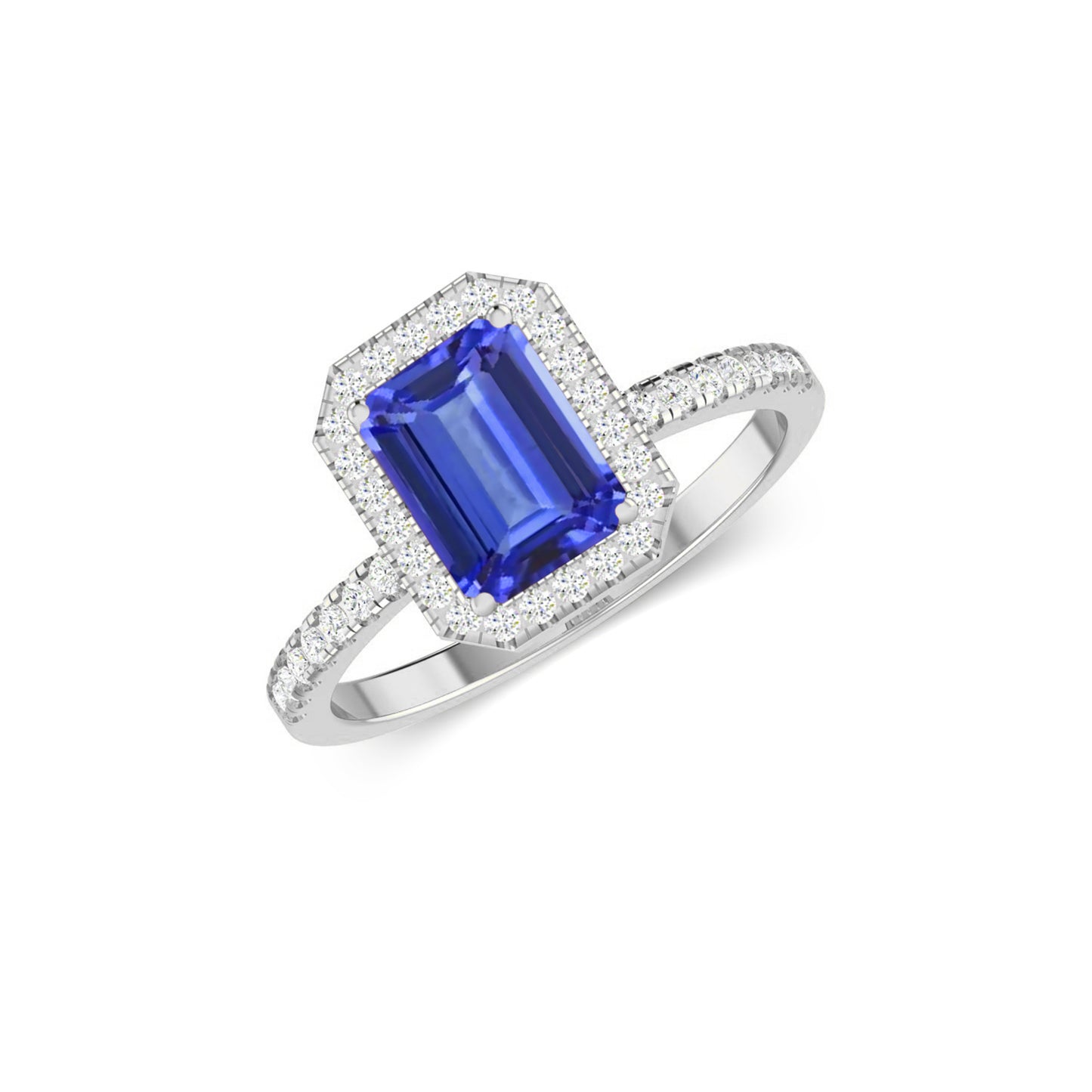Halo Solitaire Ring | Sterling Silver Birthstone Ring | Genuine Gemstone Studded Ring | Personalized Promise Ring | Gift for Her