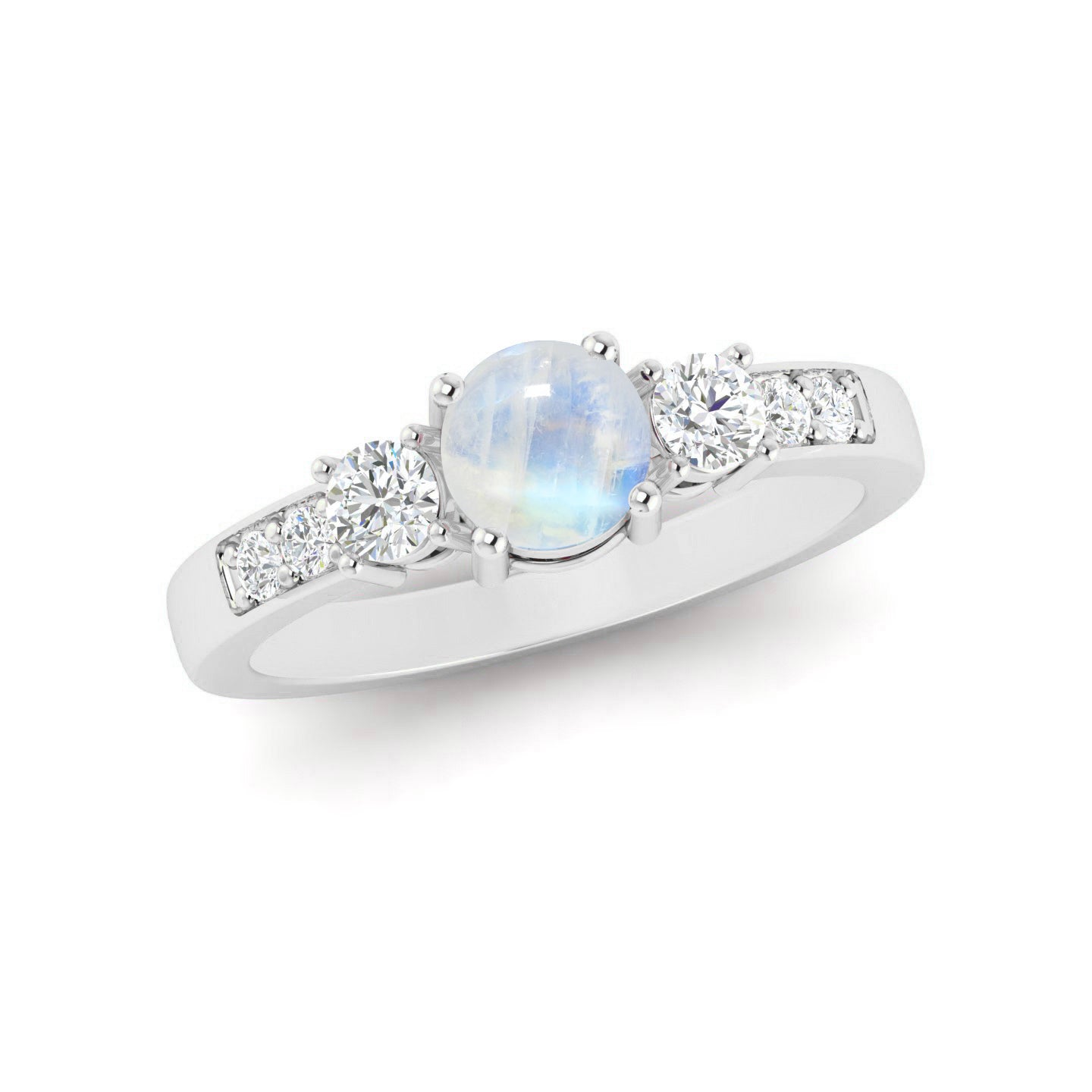 Sterling Silver Birthstone Ring | Genuine Gemstone & Diamond Studded Ring | Personalized Promise Ring | Gift for Her