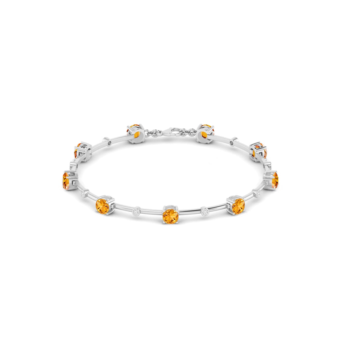 Bar Link Tennis Bracelet | Sterling Silver Birthstone Bracelet | Adjustable Chain | 15 Gemstone Choices | Personalized Gemstone Bracelet