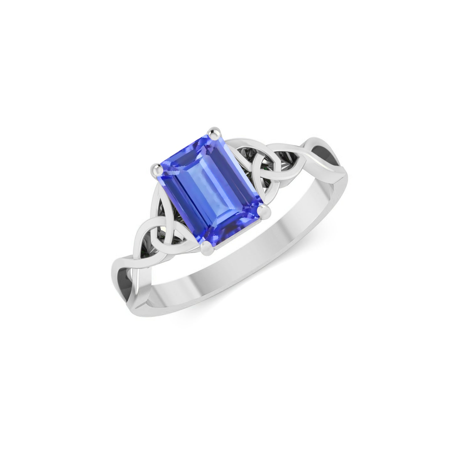 Celtic Knot Solitaire Ring | Sterling Silver Birthstone Ring | Genuine Gemstone Studded Ring | Personalized Promise Ring | Gift for Her