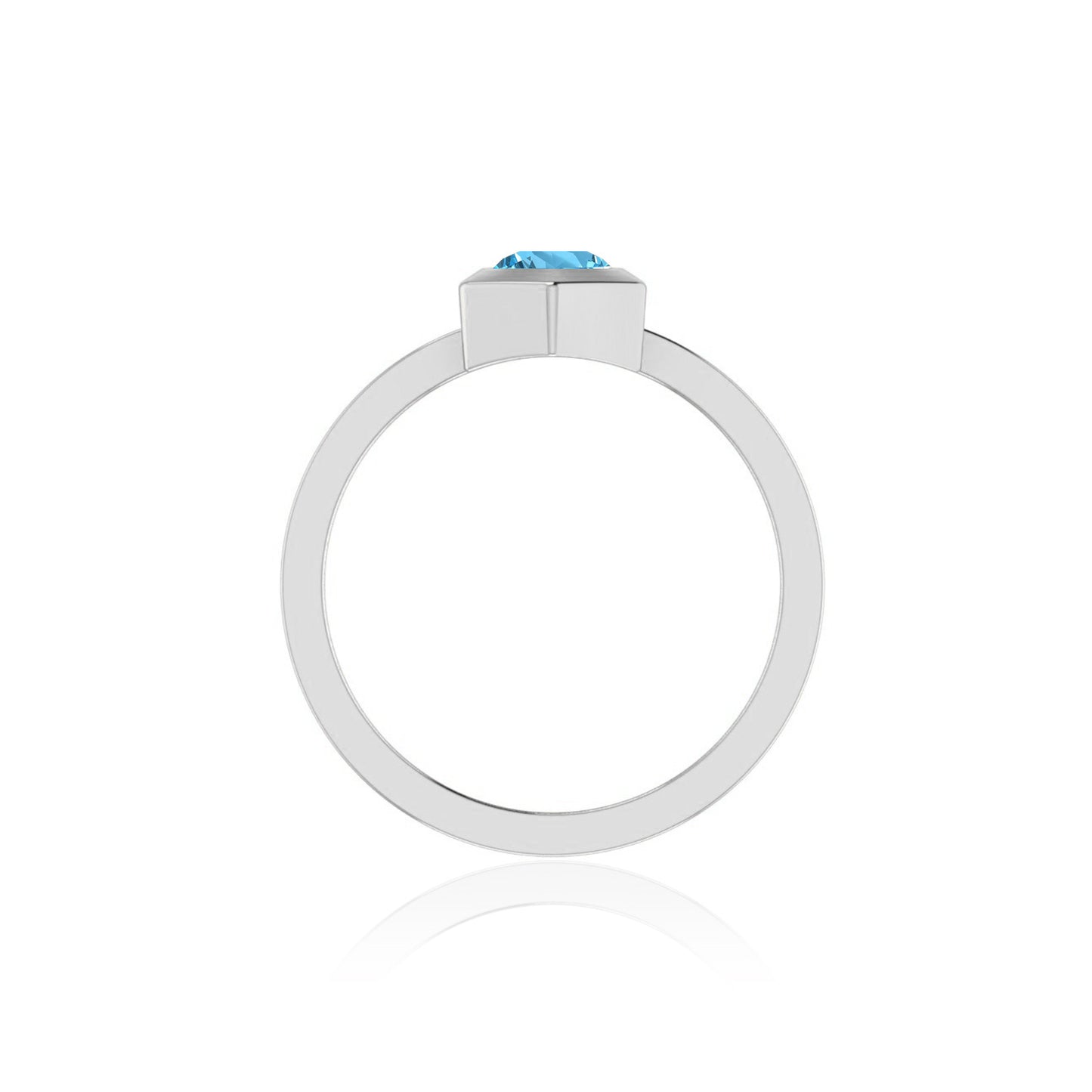 Hexagon Bezel Solitaire Ring | Bezel Halo Solitaire Ring | Sterling Silver Birthstone Ring | Genuine Gemstone & Diamond Studded Ring | Personalized Promise Ring | Gift for Her