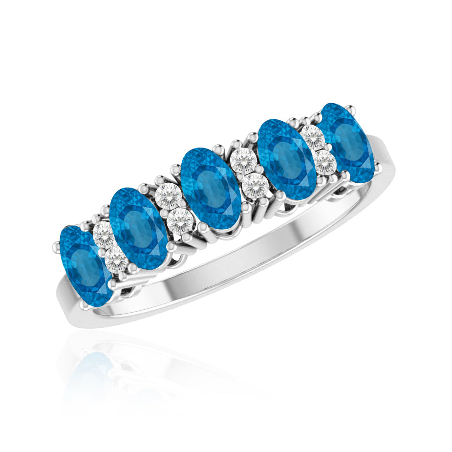 Sterling Silver Birthstone Ring | Genuine Gemstone & Diamond Studded Ring | Personalized Promise Ring | Gift for Her