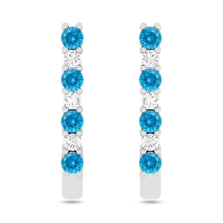 Bar Stud Earrings | 925 Sterling Silver Birthstone Stud Earrings | Diamond Accent Gemstone Earrings | 15 Birthstone Options | Gift for Women