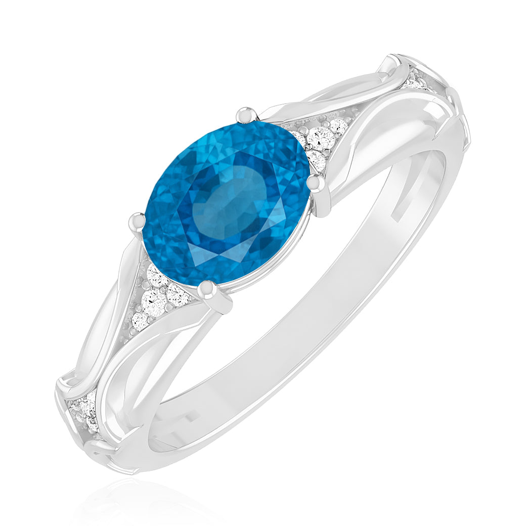 Bypass Solitaire Ring | Sterling Silver Birthstone Ring | Genuine Gemstone Studded Ring | Personalized Promise Ring | Gift for Her