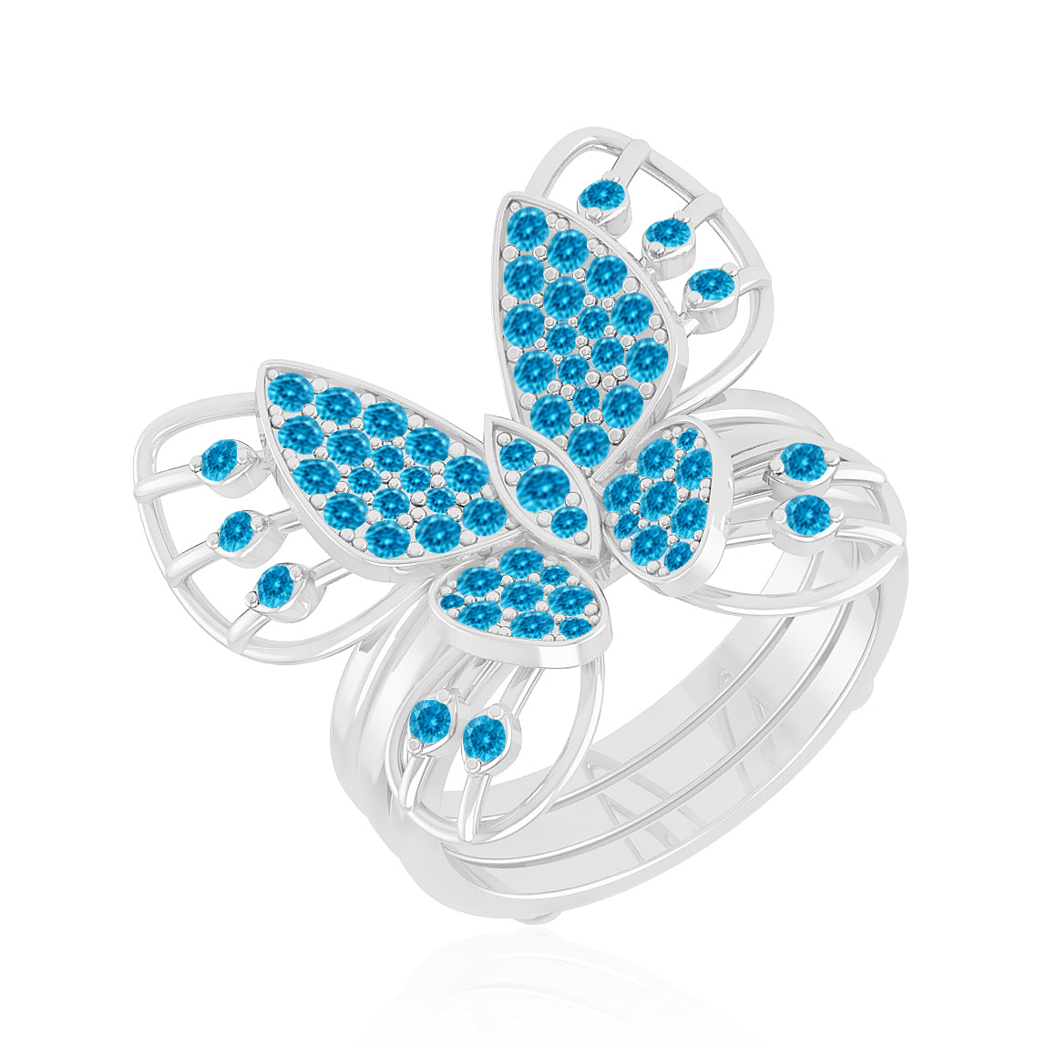 Butterfly Ring | Sterling Silver Birthstone Ring | Genuine Gemstone Ring | Personalized Promise Ring | Gift for Her