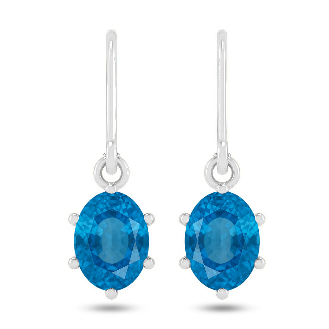 Oval Halo Drop Earrings | 925 Sterling Silver Birthstone Stud Earrings | Diamond Accent Gemstone Earrings | 15 Birthstone Options | Gift for Women (Copy)