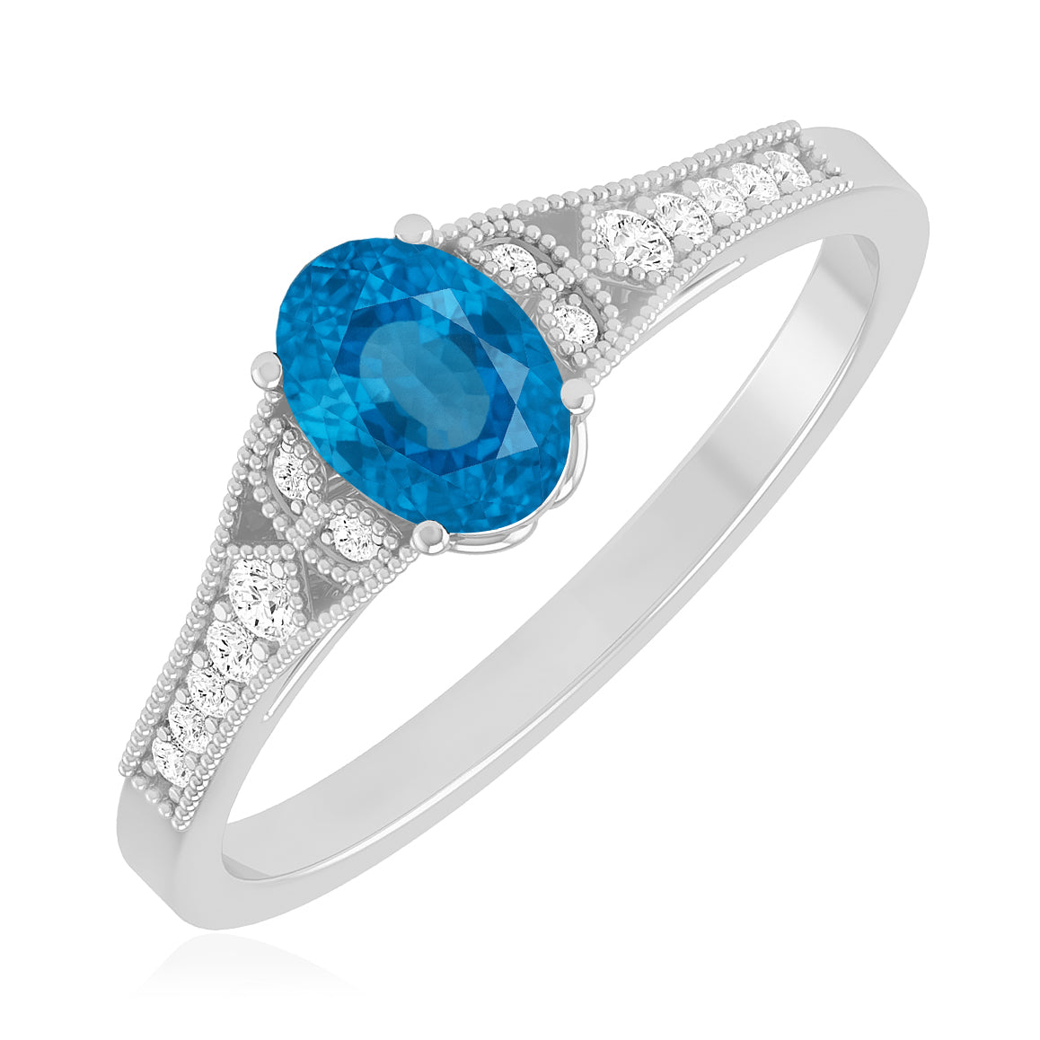 Classic Three-Stone Solitaire Ring | Sterling Silver Birthstone Ring | Genuine Gemstone & Diamond Studded Ring | Personalized Promise Ring | Gift for Her