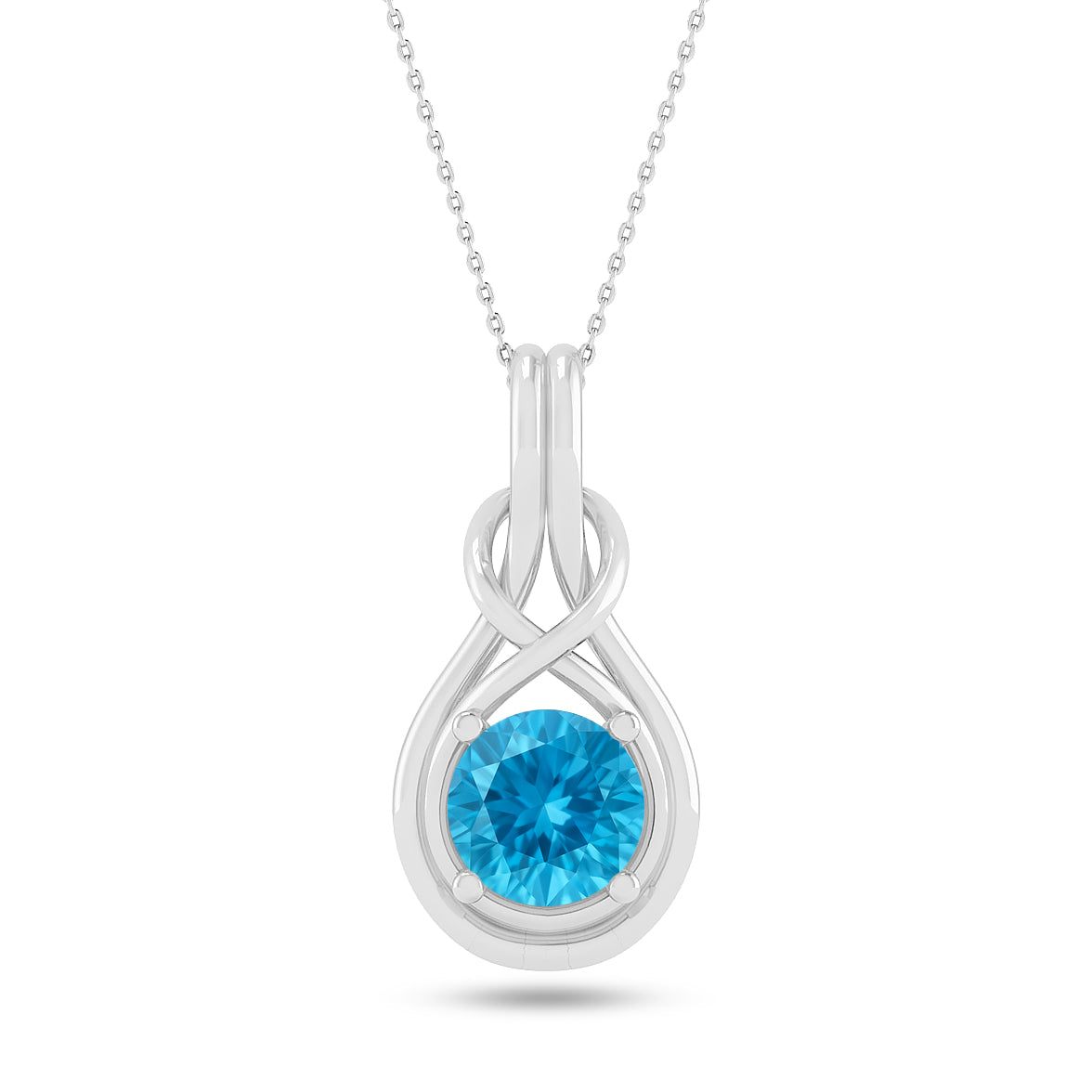Infinity Teardrop Solitaire Pendant | Sterling Silver Birthstone Necklace | Adjustable Chain | 15 Gemstone Choices | Personalized Gemstone Pendant
