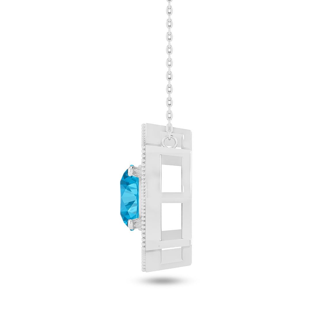 Snowflake Halo Pendant | Starburst Pendant | Heart Knot Teardrop Pendant | Sterling Silver Birthstone Necklace | Diamond Accent | Adjustable Chain | 15 Gemstone Choices