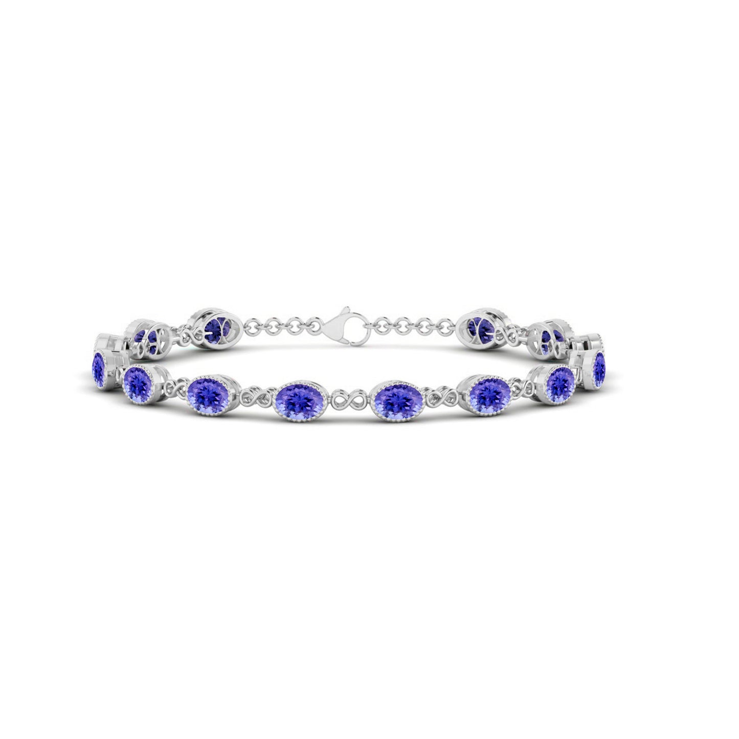 Infinity Tennis Bracelet | Sterling Silver Birthstone Bracelet | Adjustable Chain | 15 Gemstone Choices | Personalized Gemstone Bracelet