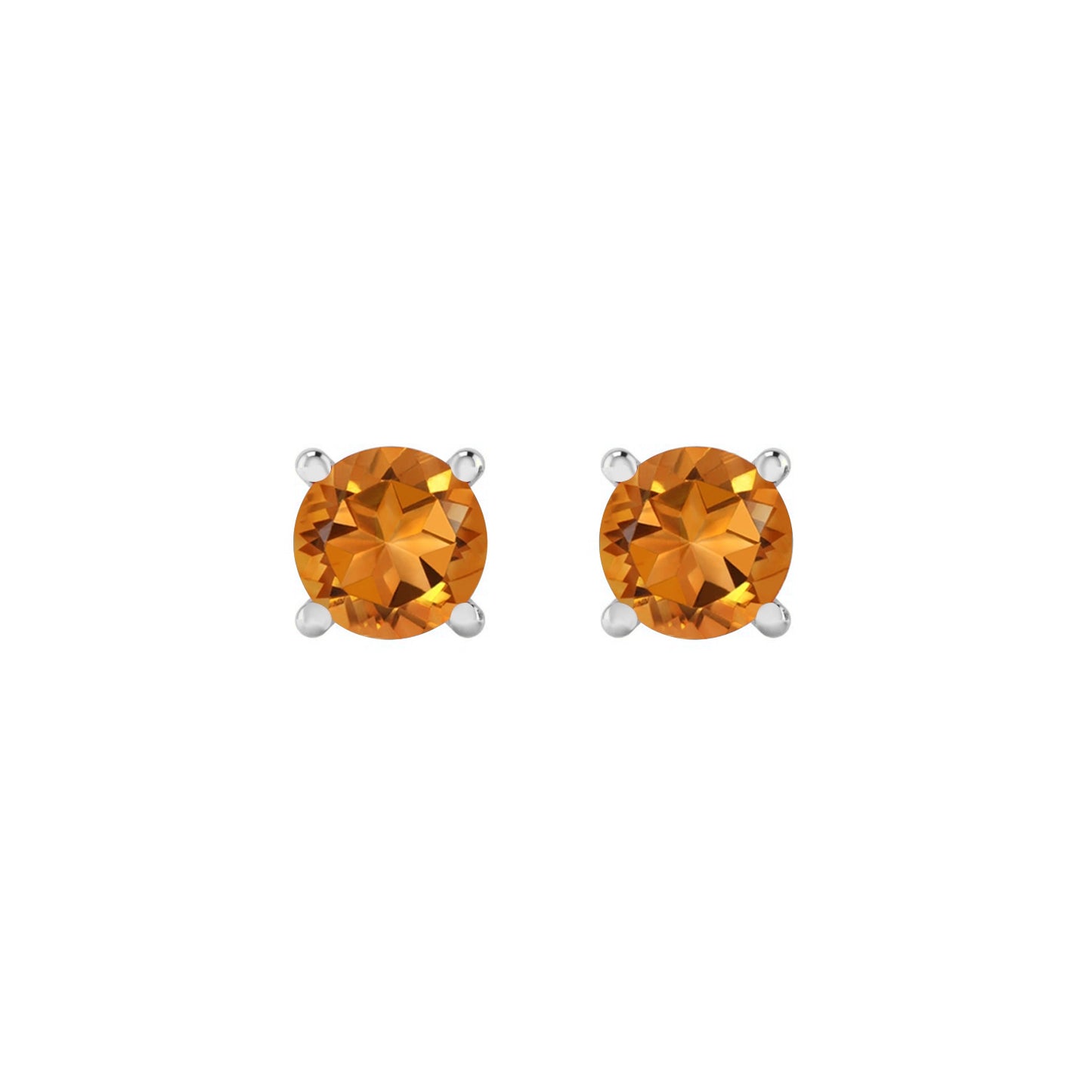 925 Sterling Silver Birthstone Stud Earrings | Diamond Accent Gemstone Earrings | 15 Birthstone Options | Gift for Women