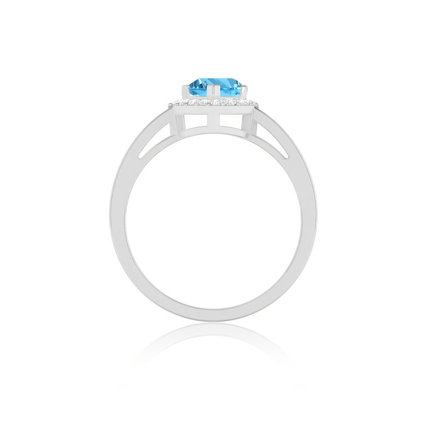 Heart Halo Ring | Sterling Silver Birthstone Ring | Genuine Gemstone Studded Ring | Personalized Promise Ring | Gift for Her
