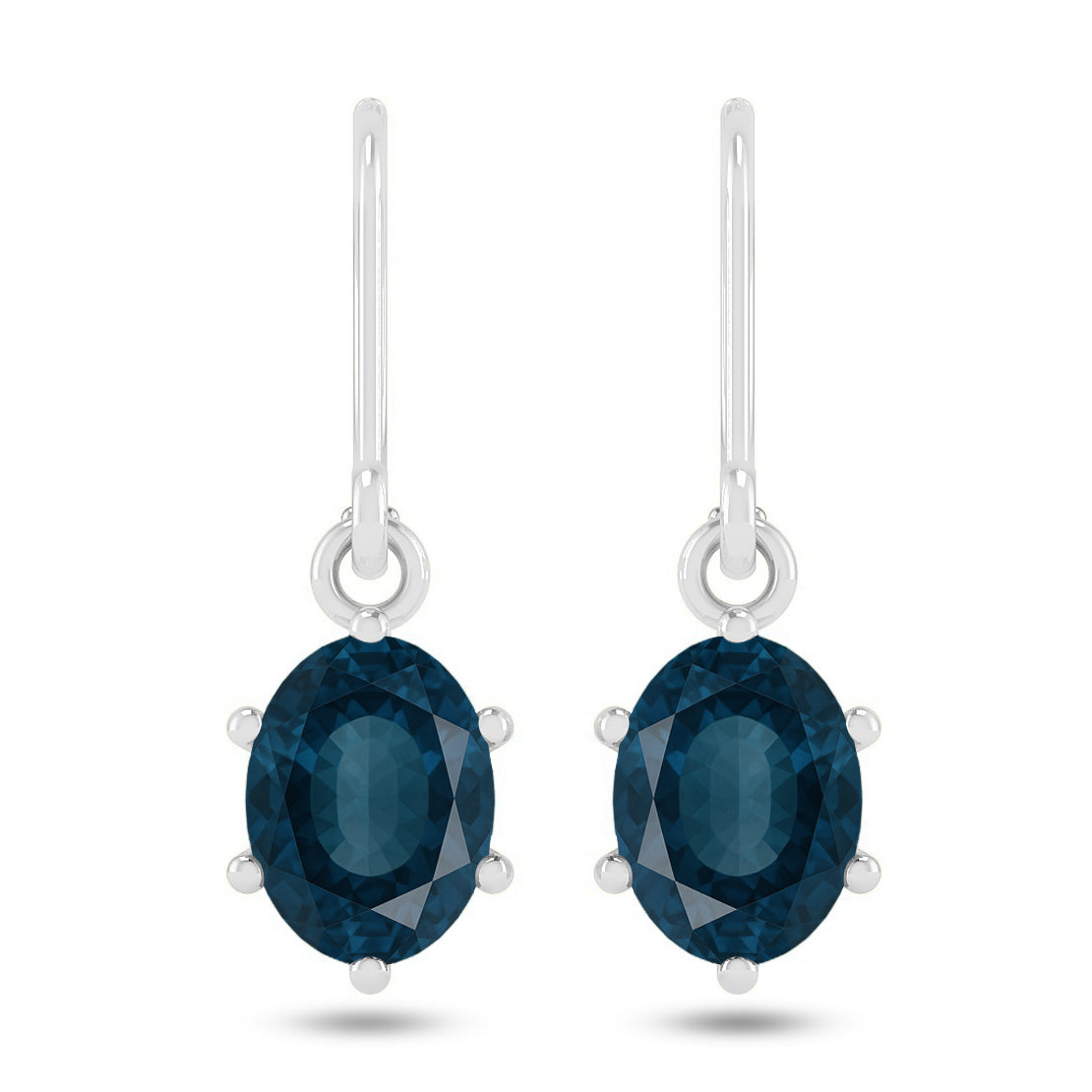 Oval Halo Drop Earrings | 925 Sterling Silver Birthstone Stud Earrings | Diamond Accent Gemstone Earrings | 15 Birthstone Options | Gift for Women (Copy)