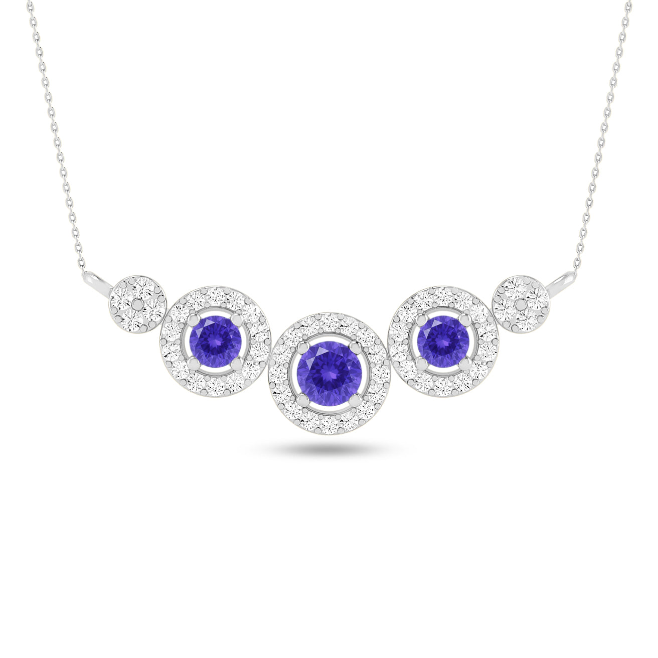 Journey Circle Necklace | Starburst Pendant | Heart Knot Teardrop Pendant | Sterling Silver Birthstone Necklace | Diamond Accent | Adjustable Chain | 15 Gemstone Choices