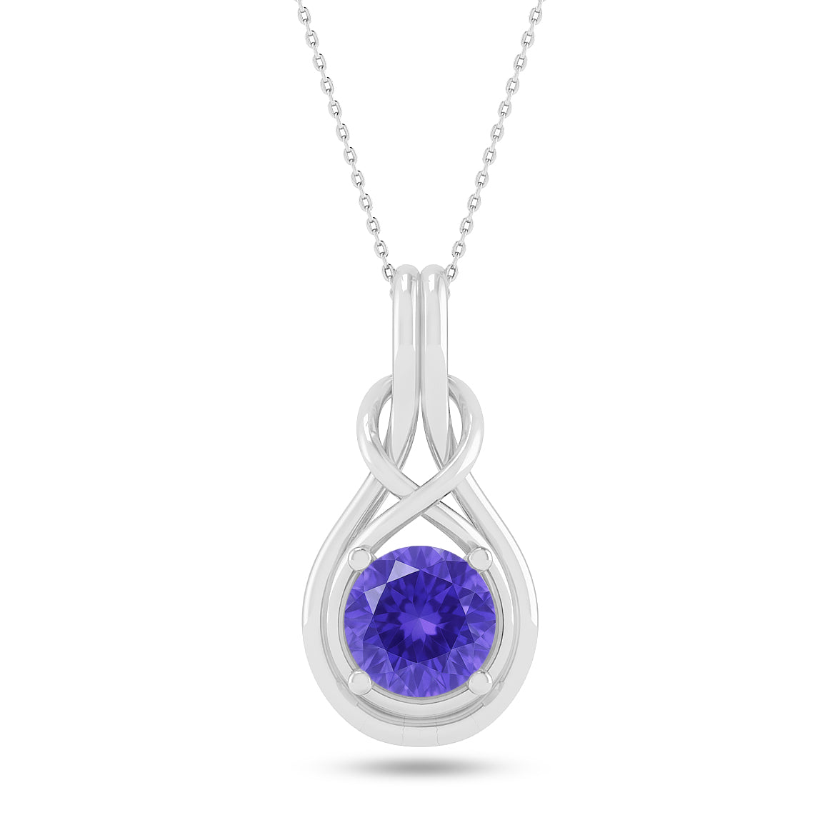 Infinity Teardrop Solitaire Pendant | Sterling Silver Birthstone Necklace | Adjustable Chain | 15 Gemstone Choices | Personalized Gemstone Pendant