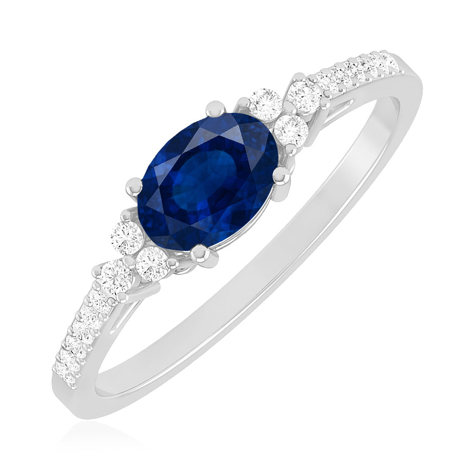 Bezel Set Three-Stone Ring | Sterling Silver Birthstone Ring | Genuine Gemstone & Diamond Studded Ring | Personalized Promise Ring | Gift for Her