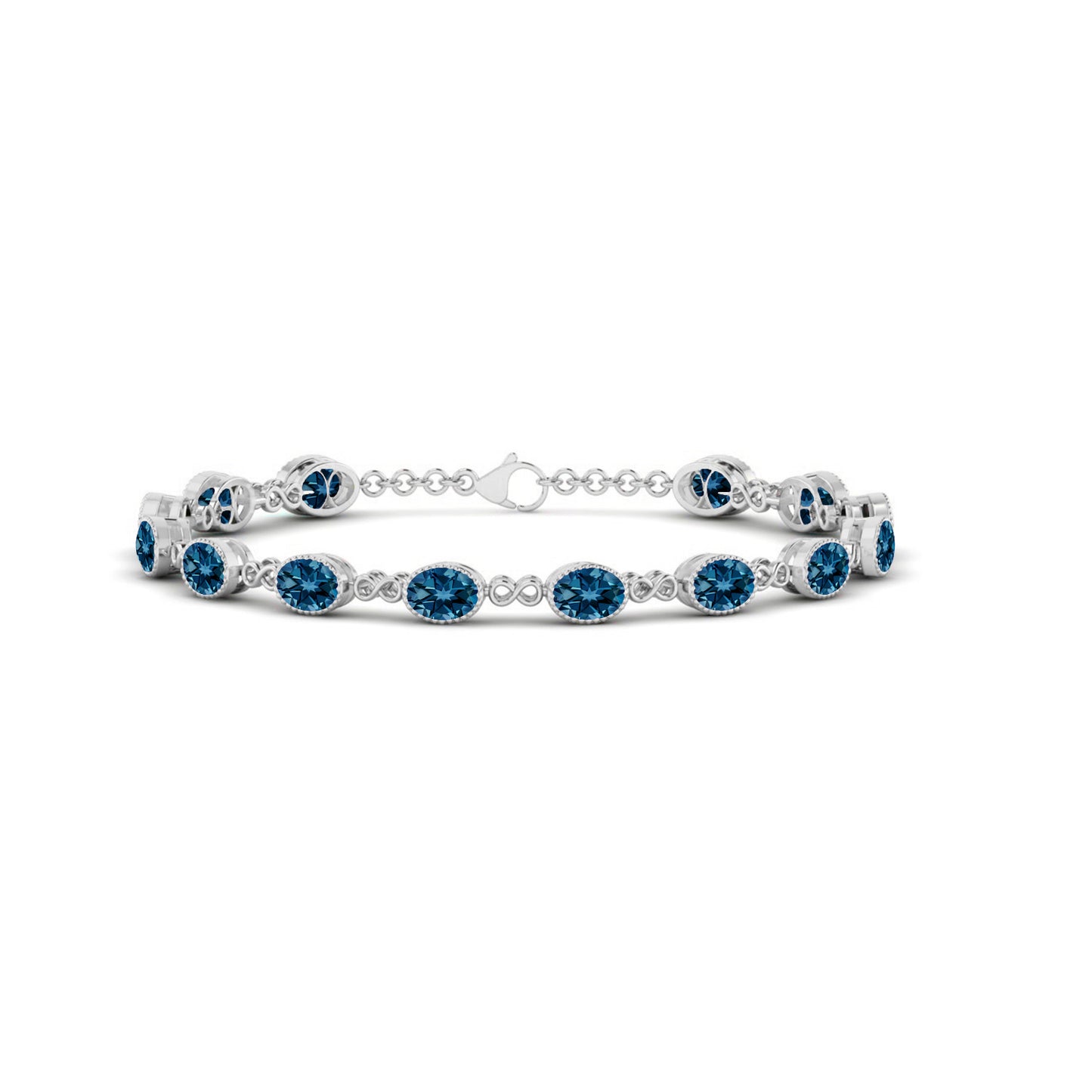 Infinity Tennis Bracelet | Sterling Silver Birthstone Bracelet | Adjustable Chain | 15 Gemstone Choices | Personalized Gemstone Bracelet