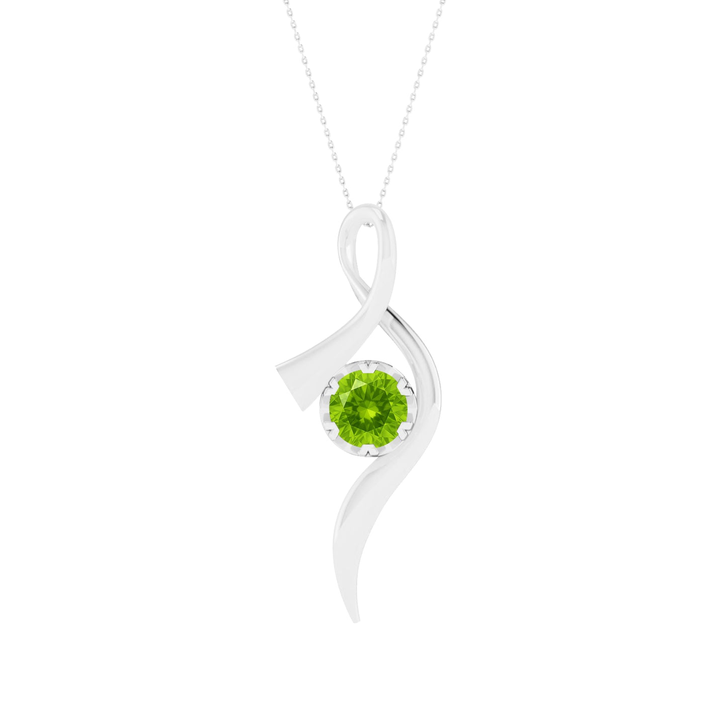 Infinity Twist Pendant | Floral Vine Style Gemstone Pendant | Sterling Silver Birthstone Necklace | Adjustable Chain | 15 Gemstone Choices | Personalized Gemstone Pendant