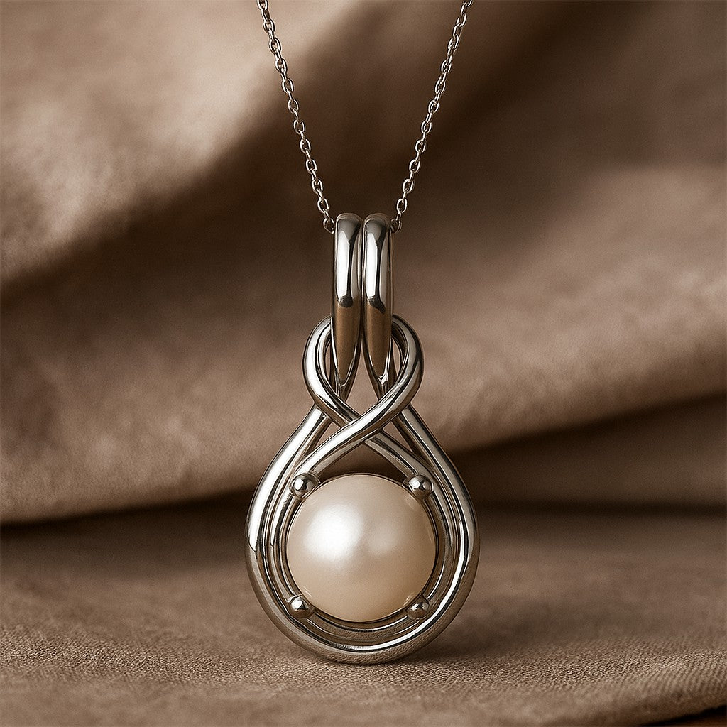 Infinity Teardrop Solitaire Pendant | Sterling Silver Birthstone Necklace | Adjustable Chain | 15 Gemstone Choices | Personalized Gemstone Pendant
