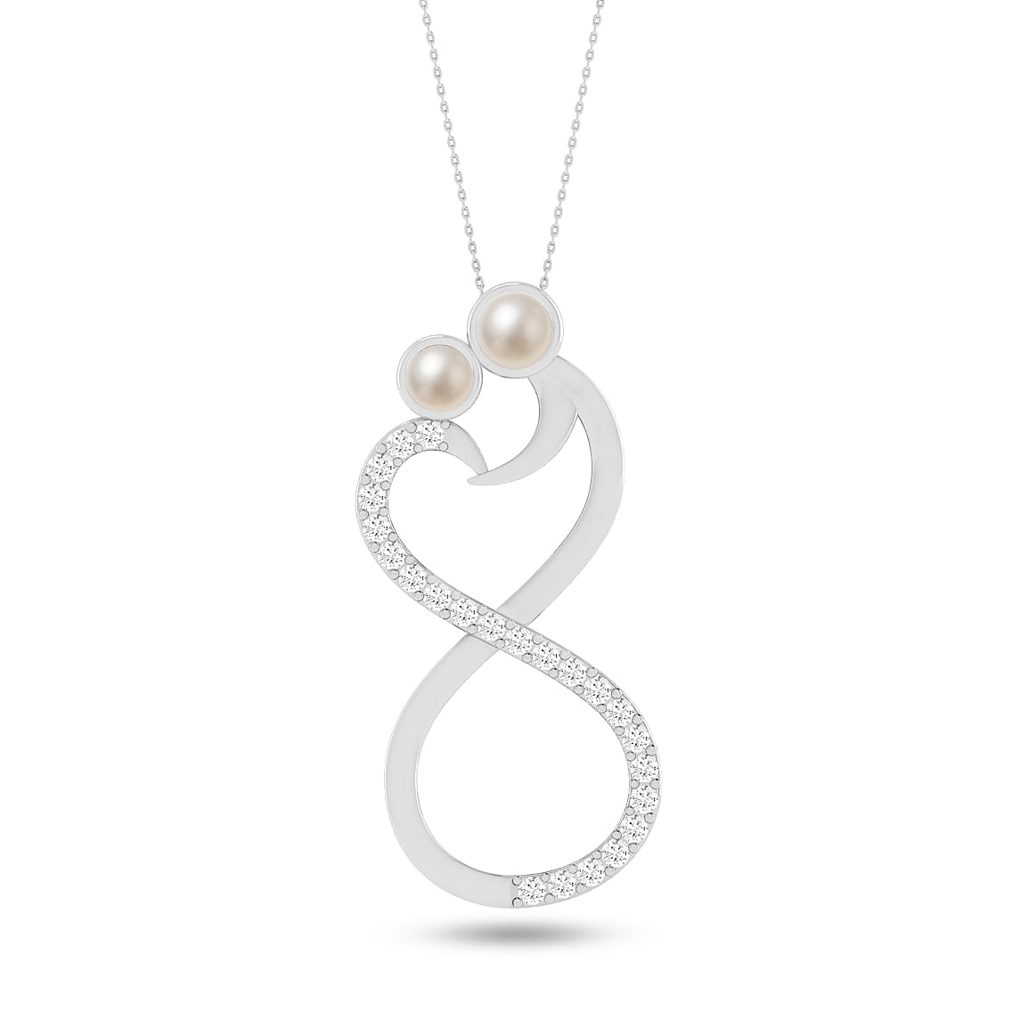 Couple Heart Infinity Pendant | Starburst Pendant | Heart Knot Teardrop Pendant | Sterling Silver Birthstone Necklace | Diamond Accent | Adjustable Chain | 15 Gemstone Choices