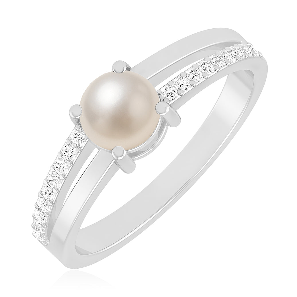 Split Shank Solitaire Ring | Sterling Silver Birthstone Ring | Genuine Gemstone & Diamond Studded Ring | Personalized Promise Ring | Gift for Her