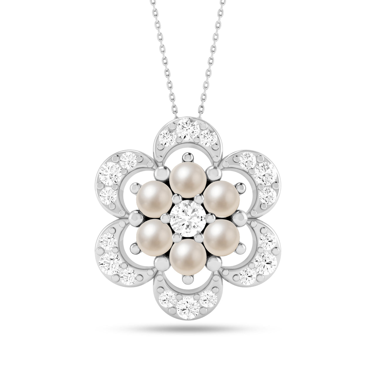 Floral Cluster Pendant | Starburst Pendant | Heart Knot Teardrop Pendant | Sterling Silver Birthstone Necklace | Diamond Accent | Adjustable Chain | 15 Gemstone Choices
