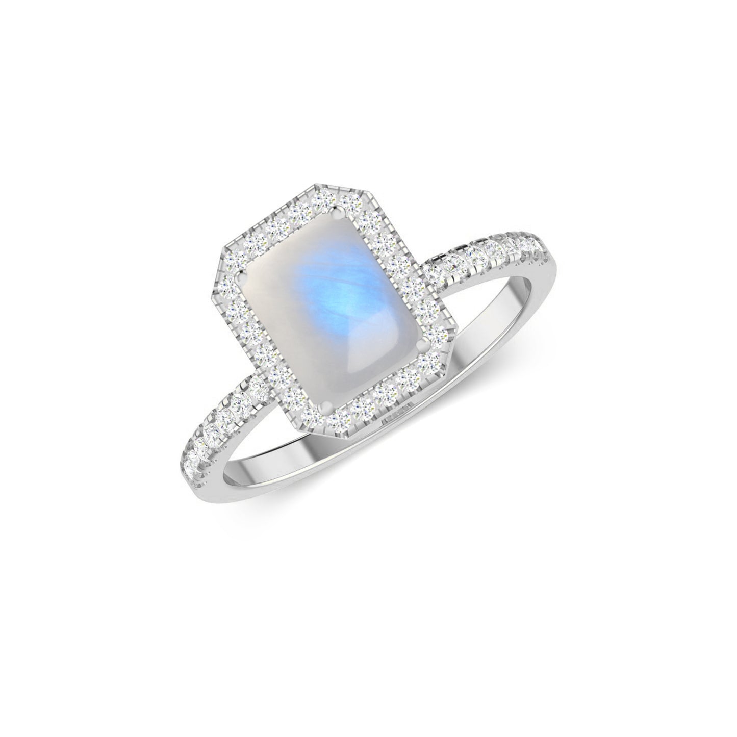 Halo Solitaire Ring | Sterling Silver Birthstone Ring | Genuine Gemstone Studded Ring | Personalized Promise Ring | Gift for Her