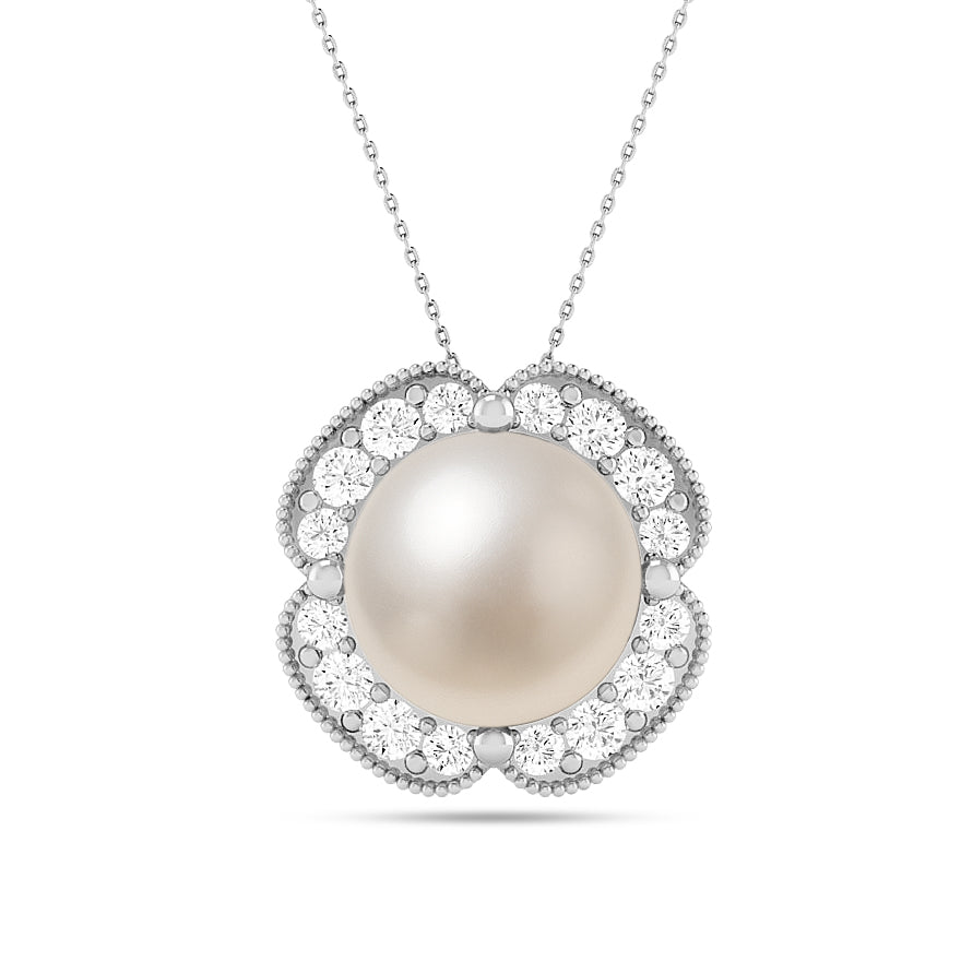 Floral Halo Pendant | Starburst Pendant | Heart Knot Teardrop Pendant | Sterling Silver Birthstone Necklace | Diamond Accent | Adjustable Chain | 15 Gemstone Choices
