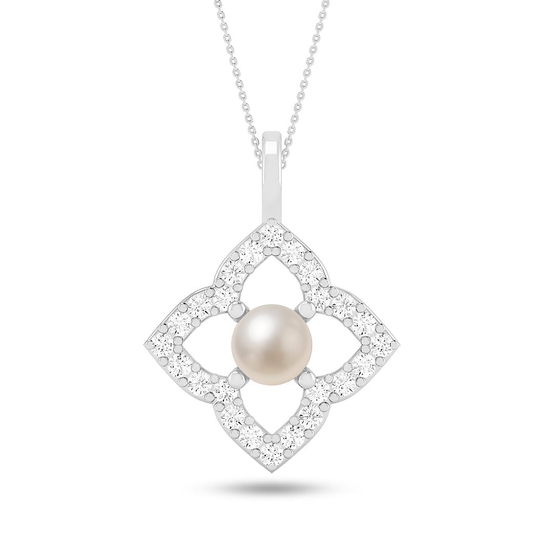 Floral Quatrefoil Halo Pendant | Starburst Pendant | Heart Knot Teardrop Pendant | Sterling Silver Birthstone Necklace | Diamond Accent | Adjustable Chain | 15 Gemstone Choices